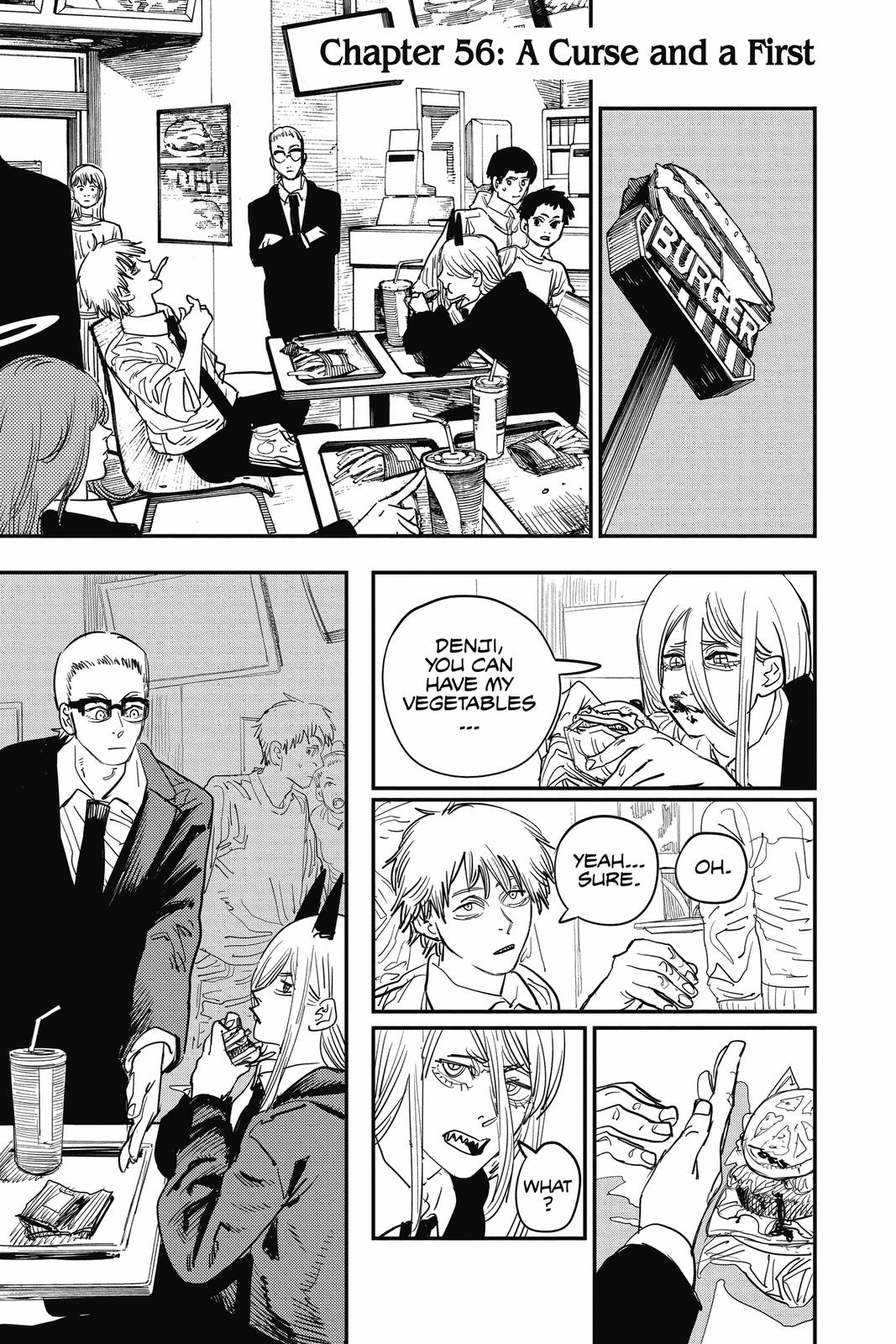 Chainsaw Man Manga Chapter 56 page 1 - A Curse and A First