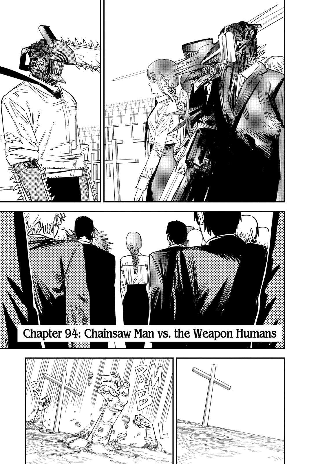 Chainsaw Man Manga Chapter 94 page 1 - Chainsaw Man vs. the Weapon Humans